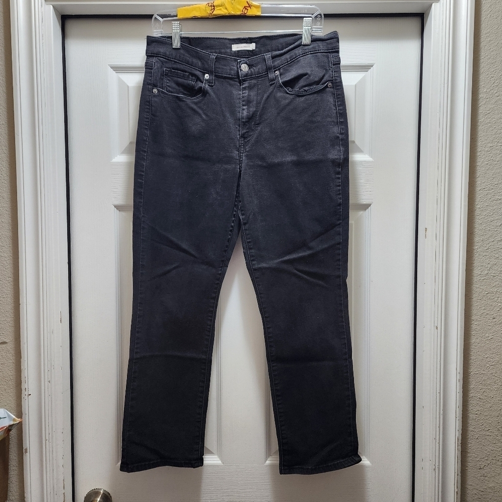Levi's Jeans Women's 12S 31x38 Classic Straight Black 31 X 28 Dark Wash - Picture 3 of 9